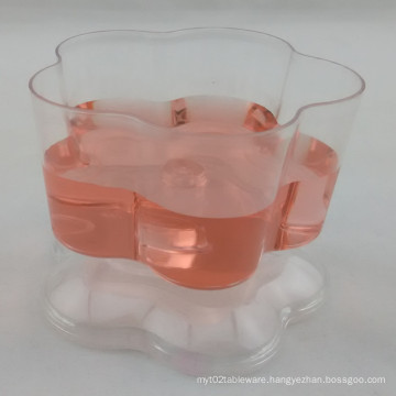 PP/PS Plastic Cup 100ml Flower Shaped Cup with Lid